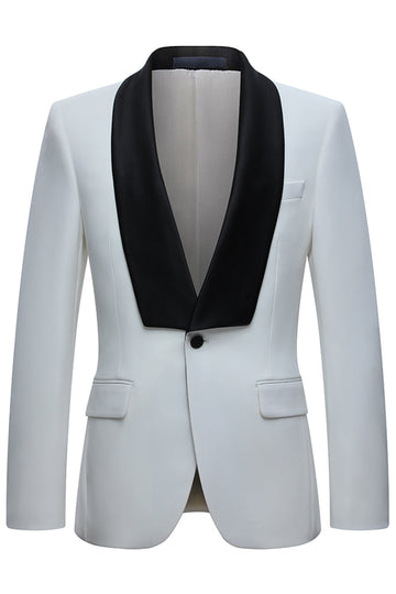 White Shawl Lapel One Button 2 Piece Men's Suits